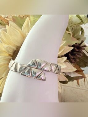 925 Sterling Silver Wrap Cuff Bracelet Vintage